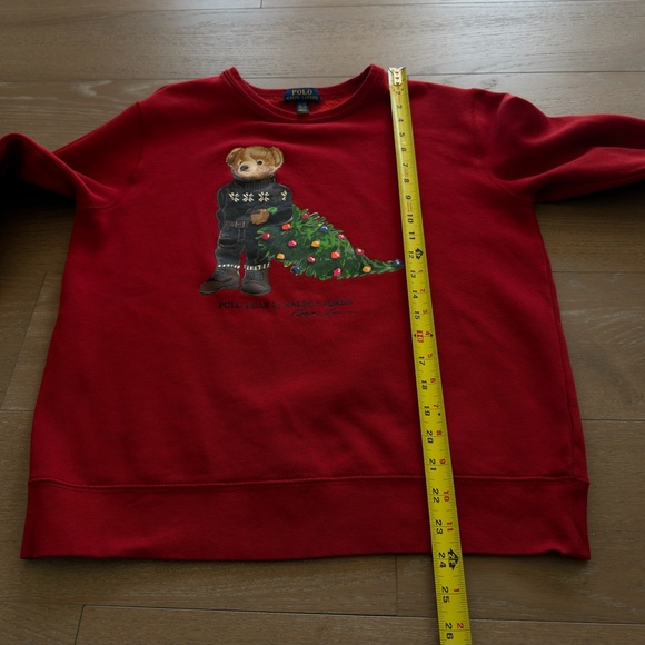 Polo by Ralph Lauren Red Sweater with Bear and Tree XL 18-20 - Picture 5 of 9